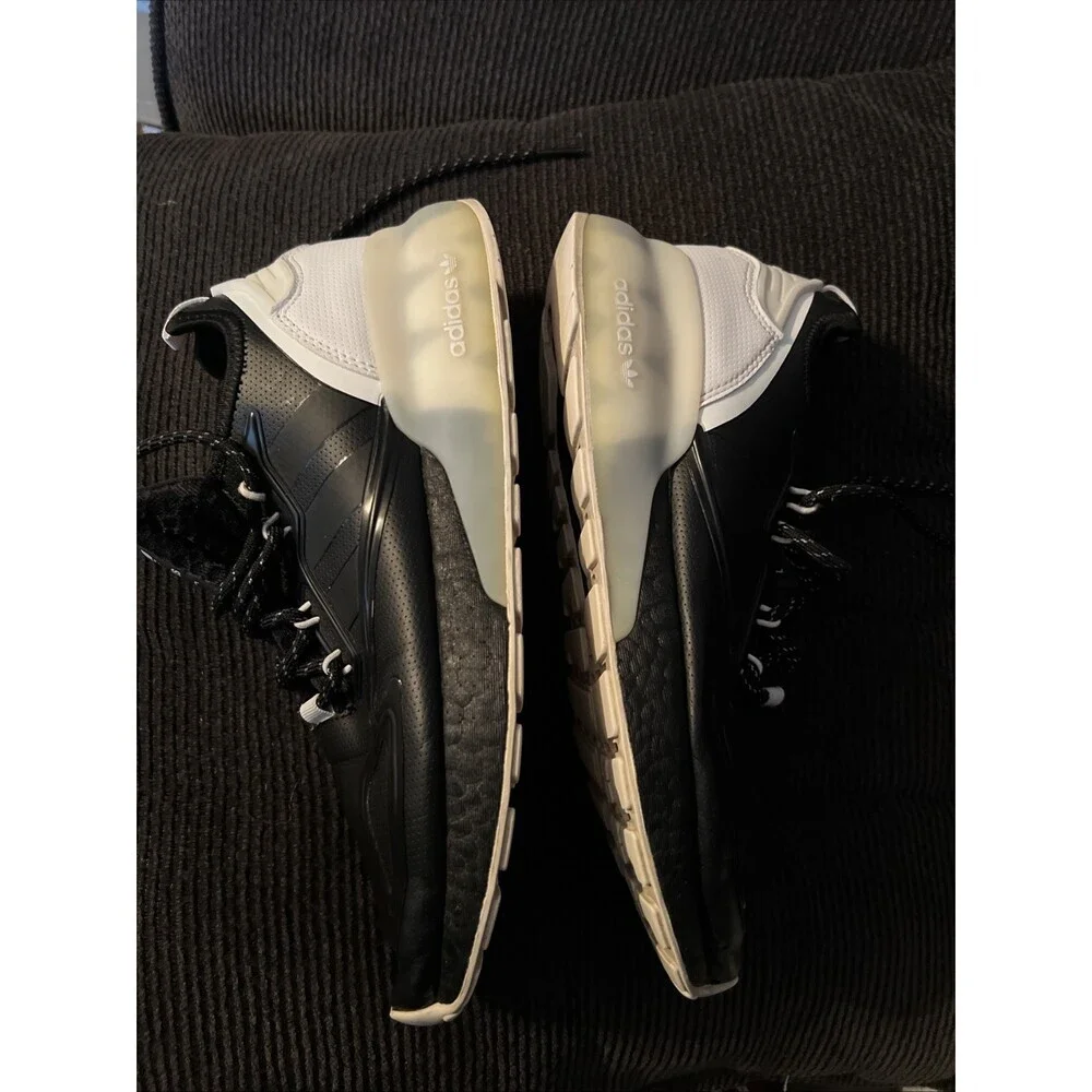 Adidas Men's ZX 2K Boost Running Shoes Black/White, Size 7.5